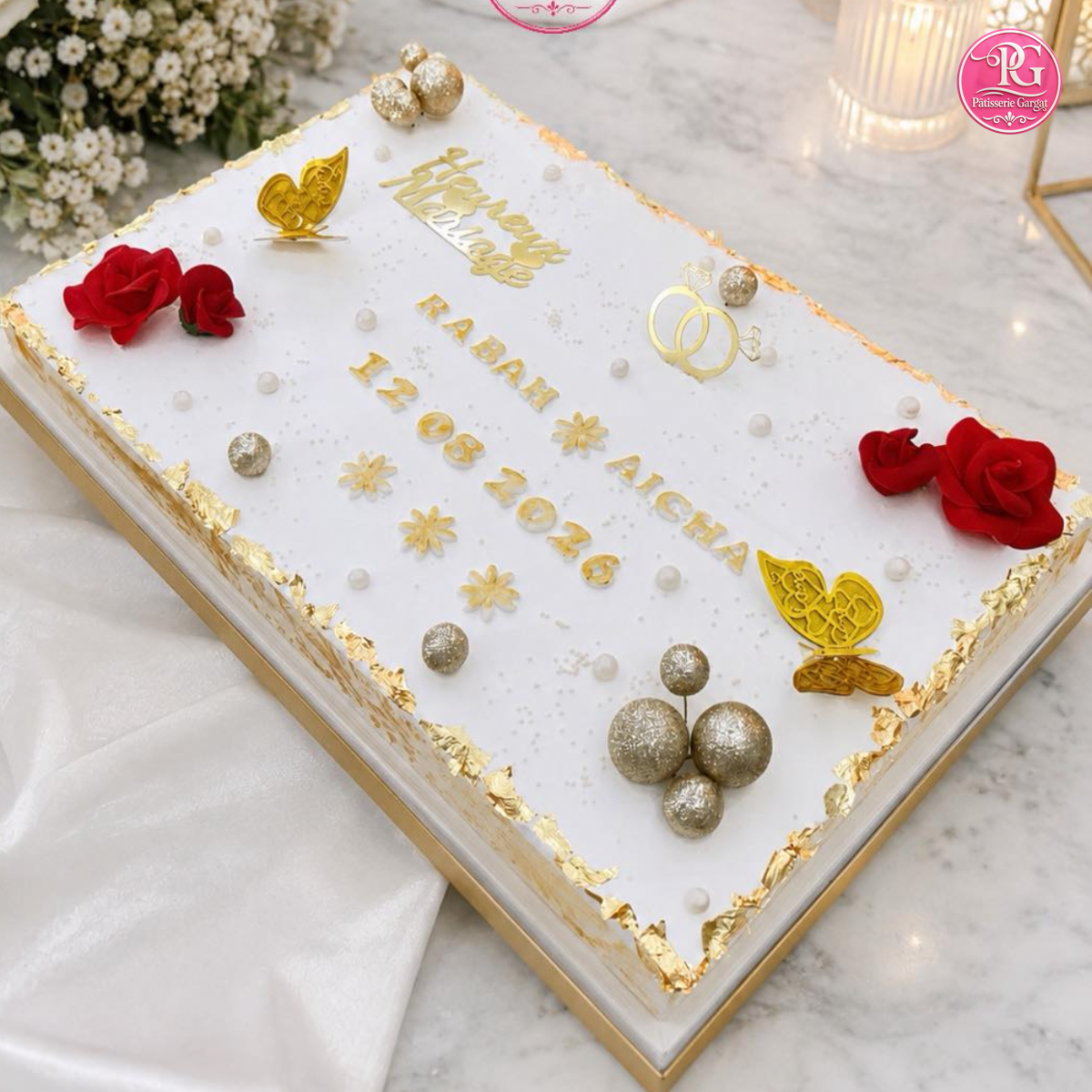 Tarte mariage 60x40 cm