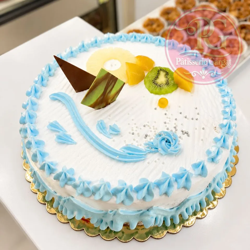Tarte ronde bleue  — Pâtisserie Gargat