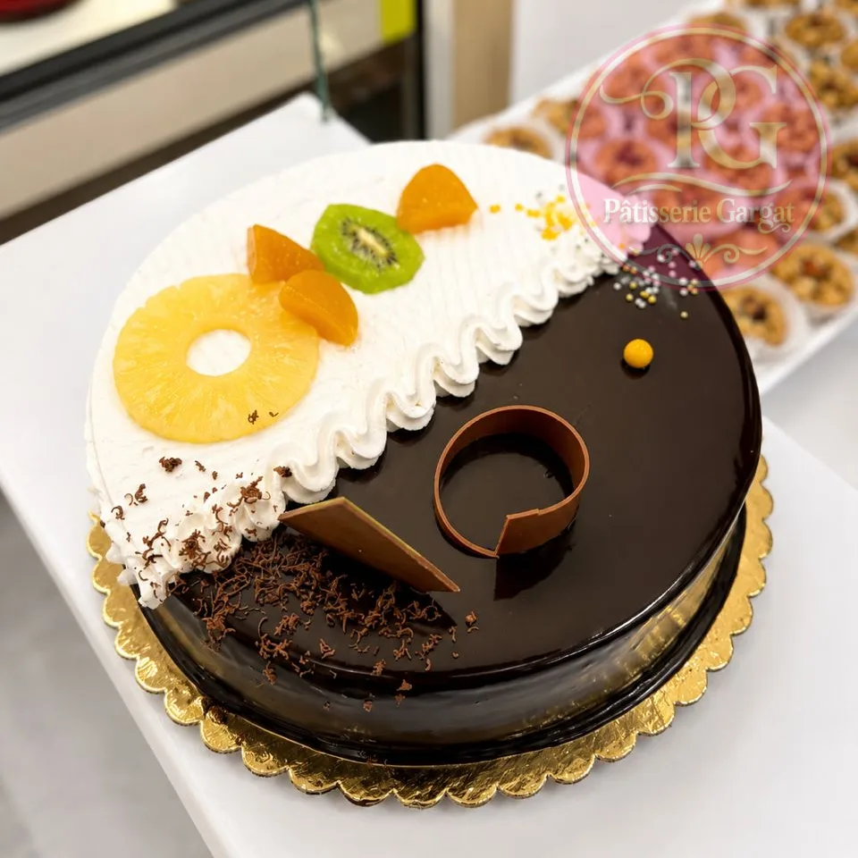 Tarte moitié chocolat & vanille — Pâtisserie Gargat